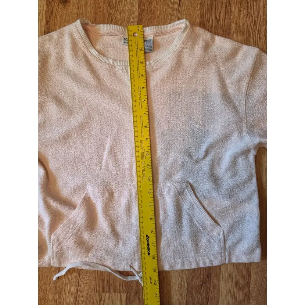 Arizona Terry Cloth Lounge Set Pink 2PC Crop Sweatshirt Shorts Medium Y2K Cozy